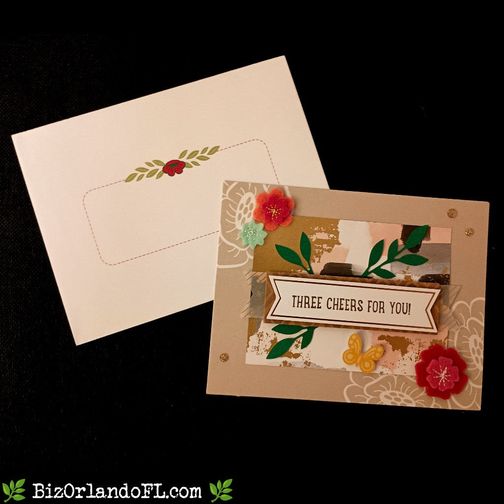 CONGRATS: Three Cheers For You Handcrafted Greeting Card by Kathryn McHenry