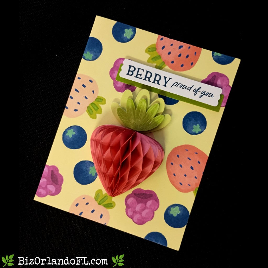 CONGRATS: Berry Proud of You! Handcrafted Greeting Card by Kathryn McHenry (3D Card)