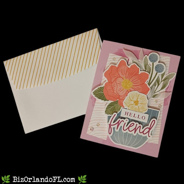 FRIENDSHIP: Hello Friend Handcrafted Greeting Card by Kathryn McHenry