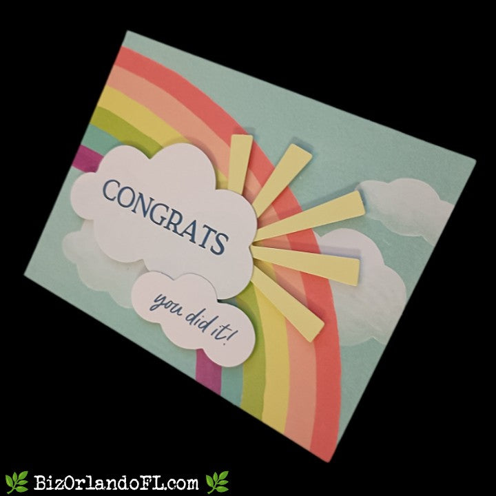 CONGRATS: Congrats -- You Did It! Handcrafted Greeting Card by Kathryn McHenry (3D Pop-Up Card)