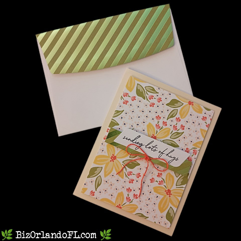 ENCOURAGEMENT: Sending Lots of Hugs Handcrafted Greeting Card by Kathryn McHenry