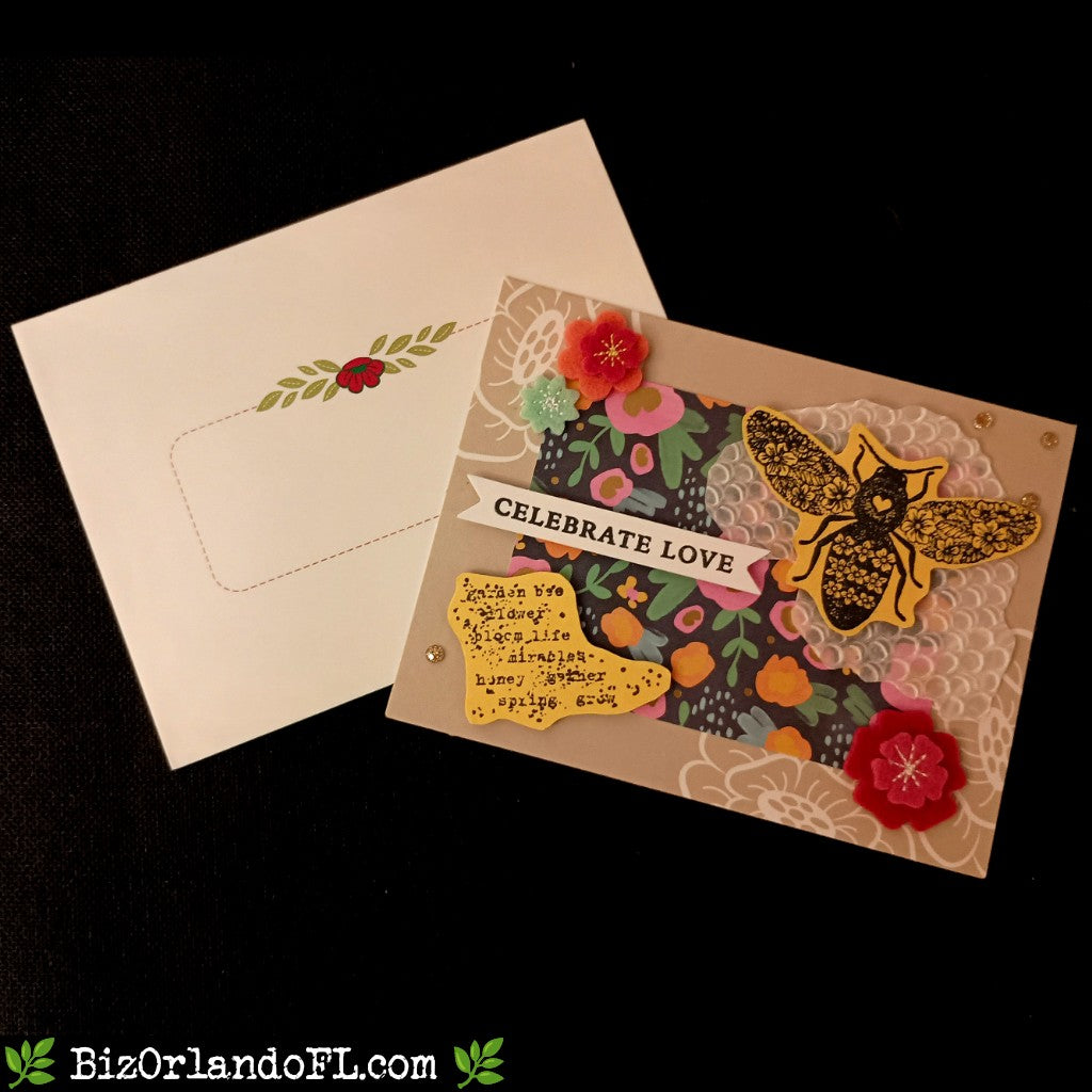 LOVE: Celebrate Love Handmade Greeting Card by Kathryn McHenry