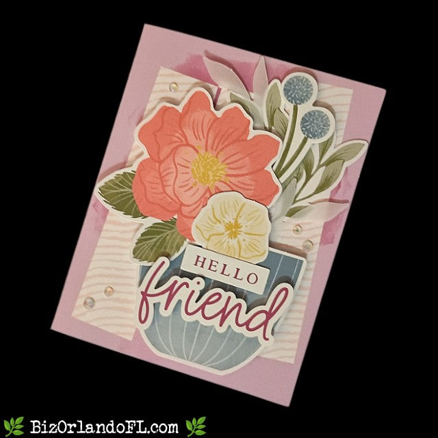 FRIENDSHIP: Hello Friend Handcrafted Greeting Card by Kathryn McHenry