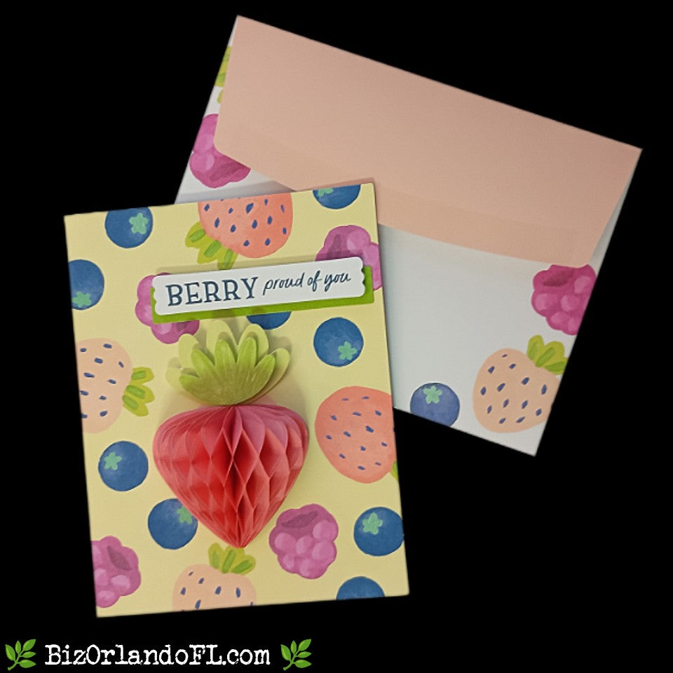 CONGRATS: Berry Proud of You! Handcrafted Greeting Card by Kathryn McHenry (3D Card)